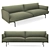 Muuto Outline 3-Seater Sofa: Modern Comfort Blend 3D model small image 1