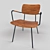 Retro Chic Metal and Wood Chair 3D model small image 2