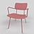 Retro Chic Metal and Wood Chair 3D model small image 3