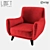 LoftDesign Armchair 32800: Stylish Wood and Fabric Seating 3D model small image 1