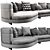 Modern Minotti Alexander Sofa Set 3D model small image 3