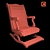 Customizable Rocking Chair 3D model small image 3