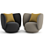 Sleek Rico Lounge Chair 3D model small image 2