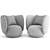 Sleek Rico Lounge Chair 3D model small image 3