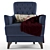 LIDS Blue Chair with Carriage Tie 3D model small image 2