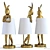 Golden Bunny Table Lamp 3D model small image 1