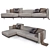 Luxury Italian Arlott High Sofa 3D model small image 1