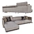 Luxury Italian Arlott High Sofa 3D model small image 2