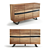 Contemporary Wood and Metal Sideboard 3D model small image 1