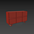 Contemporary Wood and Metal Sideboard 3D model small image 2