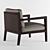 Elegant Solid Wood Armchair 3D model small image 2