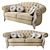 Luxury Gold Drop Sofa 3D model small image 1