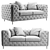 Sophisticated Moore 2-Seater Sofa 3D model small image 1