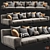 Luxe Italian Dalton Sofa 3D model small image 1