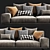 Luxe Italian Dalton Sofa 3D model small image 2