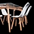 Modern Hudson Dining Table and Chairs 3D model small image 2