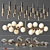 Sleek Linear Chandelier Set 3D model small image 1