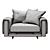 Modern Loveseat with Underline Design 3D model small image 3