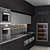 Wood and Gray Modern Kitchen 3D model small image 2