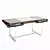 Elegant Shanghai Desk: Ziricotte Wood, Leather Top & Silver Patined Leg 3D model small image 2