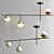 Elegant Brass and White Chandelier 3D model small image 1