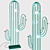 Cactus Floor Lamp - Modern, Metal & Plastic, Green Frame 3D model small image 1