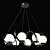 Globo Lightstar Chandelier - Elegant Black and Milk White Glass Shade 3D model small image 2