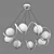 Globo Lightstar Chandelier - Elegant Black and Milk White Glass Shade 3D model small image 3
