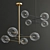 BOLLE Hanging Chandelier: Elegant Metal and Glass Lighting 3D model small image 1
