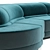 Elegant Round Modular Sofa 3D model small image 2