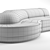 Elegant Round Modular Sofa 3D model small image 3
