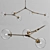Glass Bubble Branching Chandelier 3D model small image 1
