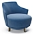 Sleek Alberta Armchair: Jammin' Style 3D model small image 3