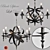 Black Sphere Loft Deco Chandelier 3D model small image 1