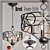 Sleek Bevel Frame Chandelier 3D model small image 1