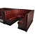 Pub Leather Bench: Authentic 3D Seating 3D model small image 2