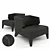 Sleek Gray Armchair: Silhouette 3D model small image 1