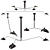 Sleek Serenity: Serge Mouille Chandeliers 3D model small image 1