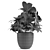 Tropical Exotic Plant in Flowerpot 3D model small image 3