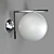 Sleek Chrome Pendant with White Glass Shade 3D model small image 1