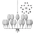 Modern Glass Chandelier: Lampatron Viola Milk 3D model small image 3