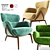 Elegant Elysia Lounge Chair: Modern Comfort in Style! 3D model small image 1