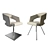 Beige Leather Armchair Bundle 3D model small image 1