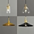  Industrial Brass Pendant Lamp 3D model small image 1