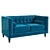 Elegant Velvet Loveseat: Simon Bolivar 3D model small image 1