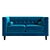 Elegant Velvet Loveseat: Simon Bolivar 3D model small image 2