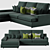 Elegant Galimberti Nino Hugo Corner Sofa 3D model small image 1