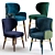 Elegant Louis Mid-Century Chairs 3D model small image 1