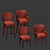 Elegant Louis Mid-Century Chairs 3D model small image 3