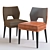 Velour Upholstered Jasper Dining Chair 3D model small image 1